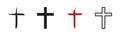 Christian cross icon set. Vector cross symbol collection Royalty Free Stock Photo