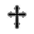 Christian Cross icon vector sign and symbol isolated on white ba Royalty Free Stock Photo