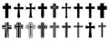 Christian Cross icons set. Vector christian cross icon Royalty Free Stock Photo