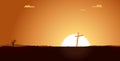 Christian Cross Inside desert Landscape Royalty Free Stock Photo