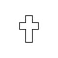 Christian cross line icon