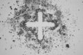 Christian cross made of earth, ash Royalty Free Stock Photo