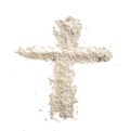 Christian cross made in grey ash Royalty Free Stock Photo