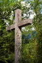 Christian Cross Marble with Green Trees Royalty Free Stock Photo