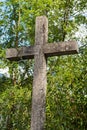 Christian Cross Marble with Green Trees Royalty Free Stock Photo