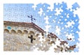 Christian cross of a medieval italian church Royalty Free Stock Photo