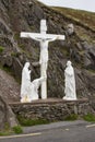 Christian cross monument on Slea Head Drive in Dingle, Ireland Royalty Free Stock Photo