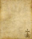 Christian cross on old paper Royalty Free Stock Photo