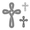 Christian cross ornamental knot symbol