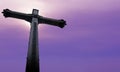 Christian cross over beautiful sky background Royalty Free Stock Photo