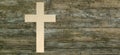 Christian cross paper cut wooden background christianity symbol