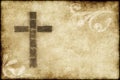 Christian cross on parchment Royalty Free Stock Photo