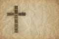 Christian cross on parchment Royalty Free Stock Photo