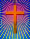 Christian cross in rays of light Royalty Free Stock Photo