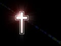 Christian cross with rays of light Royalty Free Stock Photo