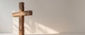 Christian cross in rustic wood side view Royalty Free Stock Photo