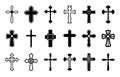 Christian cross set. Crosses collection, christianity holy isolated elements. Catholic orthodox religious symbols