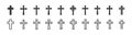 Christian cross set icon. Religion crucifix black and line icons collection. Vector Isolated illustration Royalty Free Stock Photo