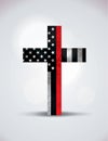 Christian Cross Firefighter Support Symbol