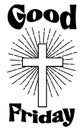 Christian cross sign hipster sun starburst circle retro vintage design good friday