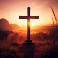 christian cross standing strong and proud Royalty Free Stock Photo
