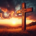 christian cross standing strong and proud Royalty Free Stock Photo