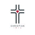 Christian Cross true belief in God vector symbol, Christianity r