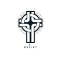 Christian Cross true belief vector religion symbol, Christianity