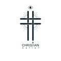 Christian Cross true belief vector religion symbol, Christianity Royalty Free Stock Photo