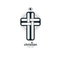 Christian Cross true belief vector religion symbol, Christianity Royalty Free Stock Photo