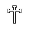 Christian cross vector icon. religion illustration sign. creed symbol. confession logo.