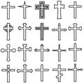 Christian cross vector icons cet. Christian cross icon illustration. Christian cross symbol collection. Royalty Free Stock Photo