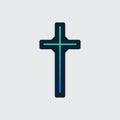Christian cross vector symbol flat style. Christian cross, religious sign icon, crucifix symbol vector illustration Royalty Free Stock Photo