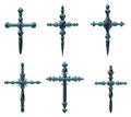 Christian crosses isolated in white background