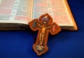 Christian Crucifix Resting on Bible
