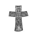 Christian doodle illustration. The Cross of the Lord and Savior Jesus Christ Royalty Free Stock Photo