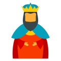 Christian epiphany king icon, flat style