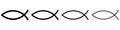 Christian fish icon set basic simple design.