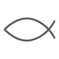Christian fish line icon, religious and symbol, jesus fish sign, vector graphics, a linear pattern on a white background Royalty Free Stock Photo