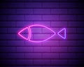 christian fish outline icon. Elements of religion in neon style icons. Simple icon for websites, web design, mobile app Royalty Free Stock Photo