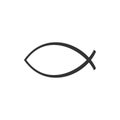 Christian fish symbol icon isolated. Jesus fish symbol. Flat design Royalty Free Stock Photo