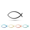 Christian fish symbol icon isolated on white background. Jesus fish symbol. Set elements in colored icons. Flat design Royalty Free Stock Photo