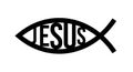 Christian fish symbol. Jesus fish icon religious sign. God Christ logo illustration Royalty Free Stock Photo