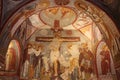 Christian fresco in ancient underground cave church in Turkey