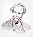 Christian Friedrich Hebbel vector sketch portrait