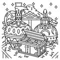 Christian Gifts of the Magi Coloring Page for Kids Royalty Free Stock Photo