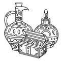 Christian Gifts of the Magi Isolated Coloring Page Royalty Free Stock Photo