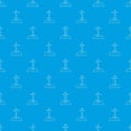 Christian grave pattern vector seamless blue Royalty Free Stock Photo