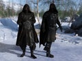 Assassins in the Snow 3D Illustration
