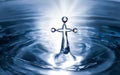 Christian holy water with crucifix cross background. Purity water for ritual Royalty Free Stock Photo